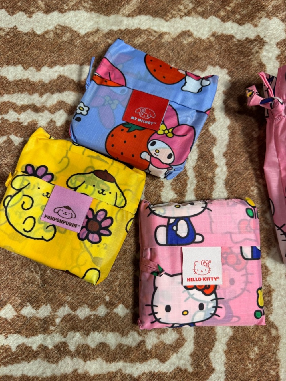 Baggu Hello Kitty and friends Sanrio set of 3 standard Baggu NWT